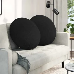 Jastučići za sjedenje 2 pcs Crna O80 x 29 cm tkanina