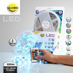 GLOBO 38991 | Globo_LS_Set Globo LED traka svjetiljka daljinski upravljač jačina svjetlosti se može podešavati, promjenjive boje 90x LED 500lm RGBK IP44 višebojno