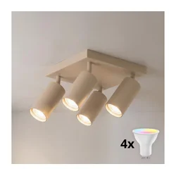 Brilagi - LED RGBW prigušiva spot svetiljka SELE SQUARE 4xGU10/6,5W/230V bež