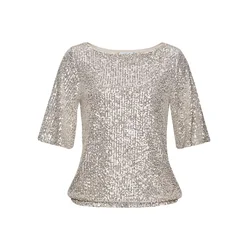 LASCANA Bluza šampanjec