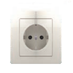 TEM ČATEŽ ekonomik vtičnica schuko 2p+e 16a 250v~ bež VE10IW