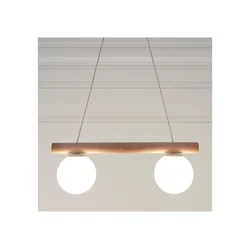 Luster na sajli WOODSTOCK 2xE27/15W/230V drvo/krem