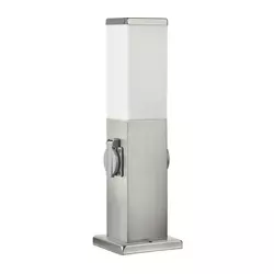 Brilagi - Spoljašnja lampa sa 2 SCHUKO utičnice NOVA 1xE27/15W/230V 40 cm IP44 hrom