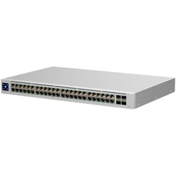 Ubiquiti USW-48 48-port, Layer 2 switch, 48 x GbE ports, 4 x 1G SFP ports, Fanless, silent cooling, ESD/EMP protection, 1.3 touchscreen LCM display,
