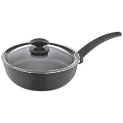 Zilan tiganj sa staklenim poklopcem, granit, 24 cm - ZLN2065, crna