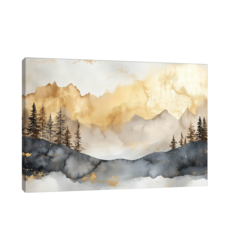 Canvas Slika na platnu Zlatna planina, Akvarel, Bez rama, 75 x 50 cm