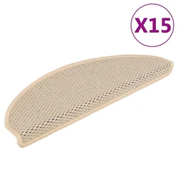 Vidaxl Samolepilne preproge za stopnice sisal 15 kosov 65x21x4 cm