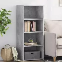 Visoka komoda siva boja betona 50x41x124 cm konstruirano drvo