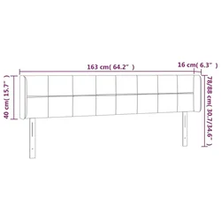 Vidaxl LED posteljno vzglavje črno 163x16x78/88 cm blago