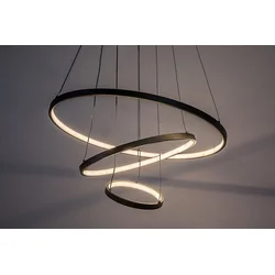 Rabalux Visilica sa daljinskim Beliza, 3 prstena, LED 95W, 3000-6500K, 60cm, Crna