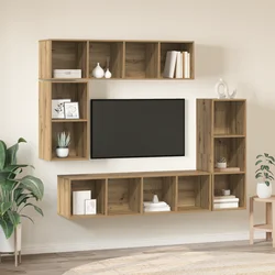 Set TV komoda Zidne 4 pcs Umjetnički hrast Konstruirano drvo