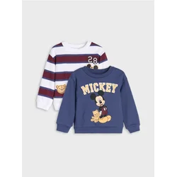 Sinsay - Pamučni duksevi crewneck 2 pack Mickey Mouse - krem