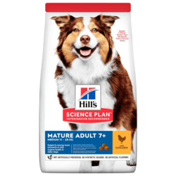 Hills SP Mature Adult 7+ Srednje suha hrana za pse, piletina, 14 kg