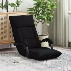 vidaXL Tlorisni stol Črna 66 x 66 x 80 cm blago