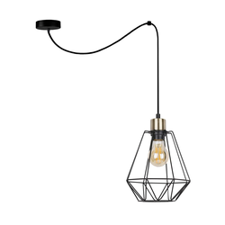 Primo P Viseća Lampa Black+Patina 1X60W E27 Black Lampshade