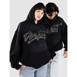 Donut Oversized Po moški pulover s kapuco black