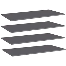 Police za knjige 4 kom visoki sjaj sive 100x50x1,5 cm iverica