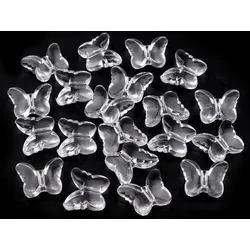 Plastične kroglice metulj 15x18 mm - prozorne (20 kosov)