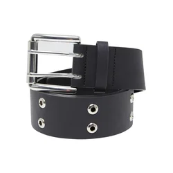 Double Eyelet PU Belt Black