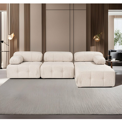 ATELIER DEL SOFA Ugaona garnitura Doblo 3 Seater with Pouffe (L1 O1 1R Pouffe) Light Brown