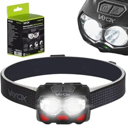 LED punjiva naglavna lampa sa senzorom 2xLED/5W/5V/3xAAA IP65 500 lm 1200 mAh