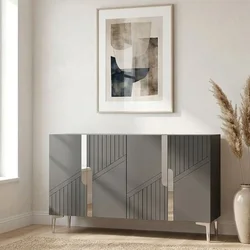 Hanah Home komoda Evva 120, 120 cm, antracit / srebrna