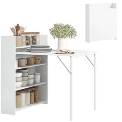 HOMCOM HOMCOM Jedilna miza MDF, jeklo 91D x 78,5Š x 93V cm bela, (5000242577)