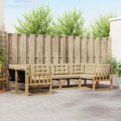 Set vanjskih sofa s jastukom 6 pcs Bijela i bež