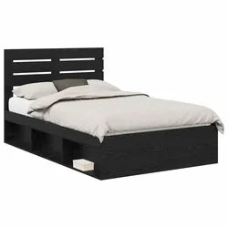 Vidaxl Konstrukcija postelje Črna 120 x 200 cm Masivno borovo les