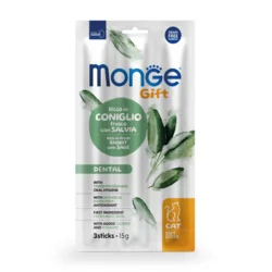 MONGE GIFT Poslastica za mačke Grain Free Dental zečetina i žalfija 15g 3/1