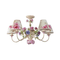 BRILAGI - Luster na šipci ROMANCE 5xE14/40W/230V višebojna/bež/patina