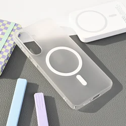 Maska za telefon Magsafe Matte PC za Samsung S936B Galaxy S25 Plus, Bela
