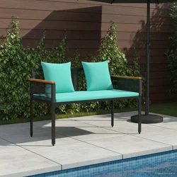 Vanjska klupa Crna i Tirkizna 117 x 54 x 74.5 cm poliratan