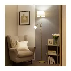 Brilagi - Podna lampa CERIA 1xE27/100W/230V + 1xE14/25W zlatna/bež