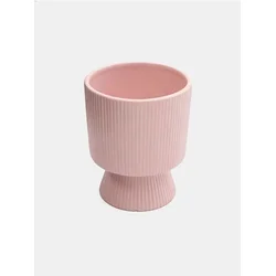 Sinsay - Keramička saksija na nožici sa rebrastom površinom - pastelno roze