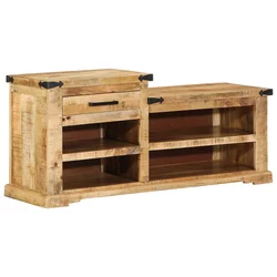 klupa s ladicama s pohranom Smeđa 110 x 35 x 50 cm Grubi Mango