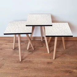 Hanah Home Set klub stočića 3Shp332, 3 komada, Braon