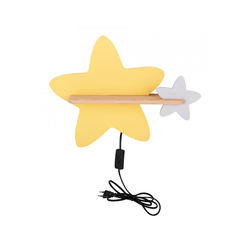 Star Wall Lamp 5W Led Iq Kids With Cable, Switch And Plug Golden+Gray