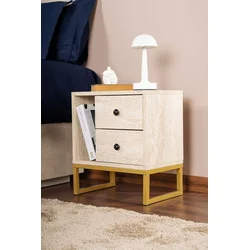 Hanah Home Noćni ormarić Glimmer, 45.2 x 50 x 29.5 cm, Krem
