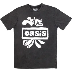 Oasis Majica Logo Splat Stone Wash Unisex Charcoal Grey S