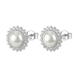 Brosway Osupljivi srebrni uhani z biserom Fancy Infinite White FIW146