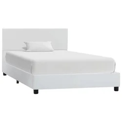 Vidaxl Posteljni okvir belo umetno usnje 100x200 cm
