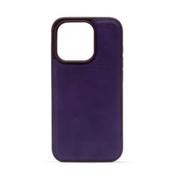 LEATHER CASE Maska za telefon za Iphone 15 Pro, Ljubičasta