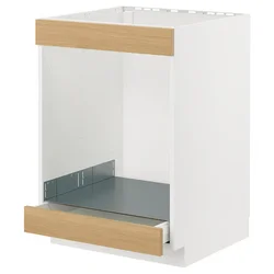 METOD/MAXIMERA Podstav omr za kuhal pl+pčc+predal, bela/Forsbacka hrast, 60x60 cm