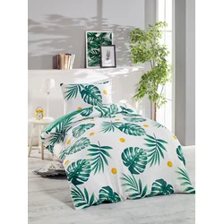Hanah home Set Single posteljine Monstera, 140x200cm, Zeleni
