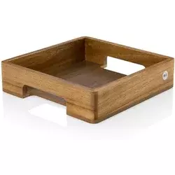 ADHOC Pladenj 25x25xh6cm/kvadraten/les akacija, oreh