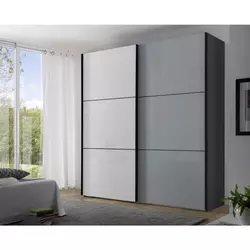 Ormar Sa Staklenim Kliznim Vratima Includo 167/222/68 cm bela, svetlosiva