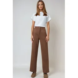 Trend Alacati Stili Ženske pantalone Alc-X14406, Smeđe