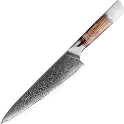 Damaskus kuhinjski nož Sora - Chef / Bela KP38061