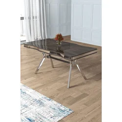 Hanah Home trpezarijski sto Prah, 160 × 90 cm, antracit ploča Irony, hromirane noge